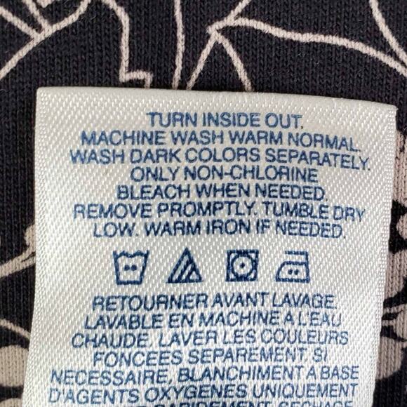 Lands End Shirt Women's Plus Size 2X Navy Blue Floral Short Sleeve Tee Cotton - Picture 8 of 9